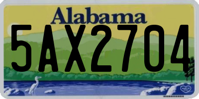 AL license plate 5AX2704