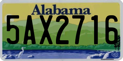 AL license plate 5AX2716