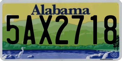 AL license plate 5AX2718