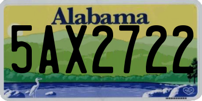 AL license plate 5AX2722