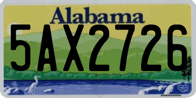 AL license plate 5AX2726