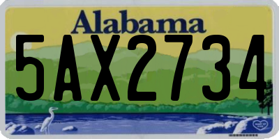 AL license plate 5AX2734