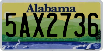AL license plate 5AX2736