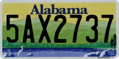 AL license plate 5AX2737