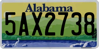 AL license plate 5AX2738