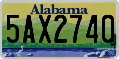 AL license plate 5AX2740