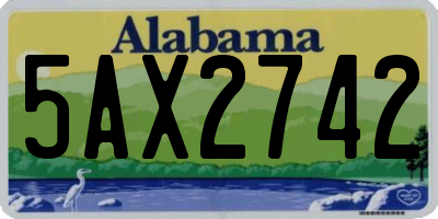 AL license plate 5AX2742