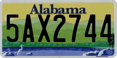 AL license plate 5AX2744