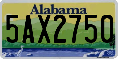 AL license plate 5AX2750