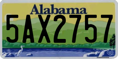 AL license plate 5AX2757