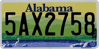 AL license plate 5AX2758
