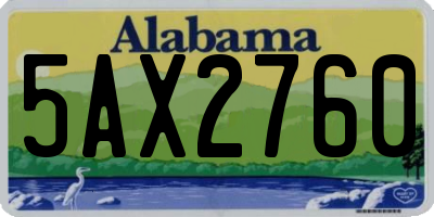 AL license plate 5AX2760
