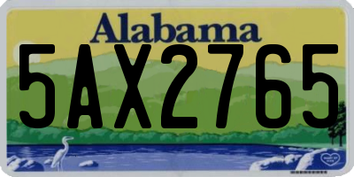 AL license plate 5AX2765