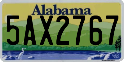 AL license plate 5AX2767