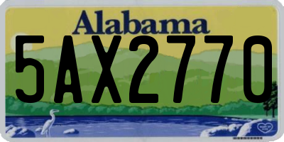 AL license plate 5AX2770