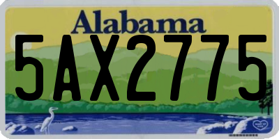 AL license plate 5AX2775