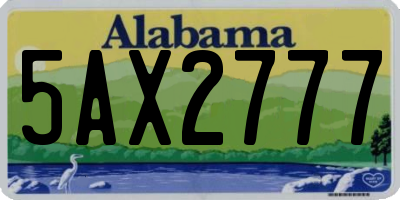 AL license plate 5AX2777