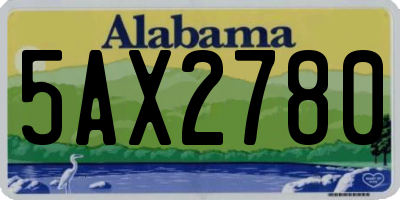 AL license plate 5AX2780
