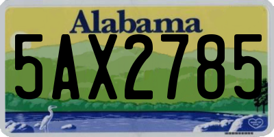 AL license plate 5AX2785