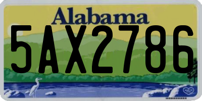 AL license plate 5AX2786