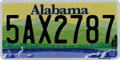 AL license plate 5AX2787