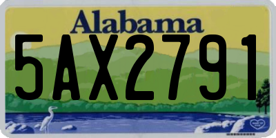 AL license plate 5AX2791