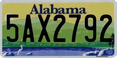 AL license plate 5AX2792