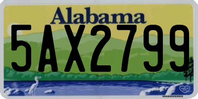 AL license plate 5AX2799