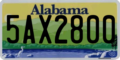 AL license plate 5AX2800