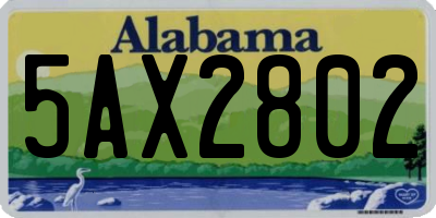 AL license plate 5AX2802