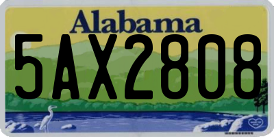 AL license plate 5AX2808
