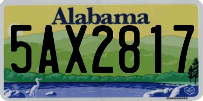 AL license plate 5AX2817