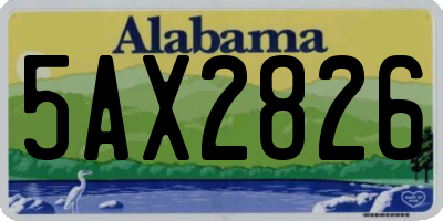 AL license plate 5AX2826