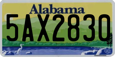 AL license plate 5AX2830