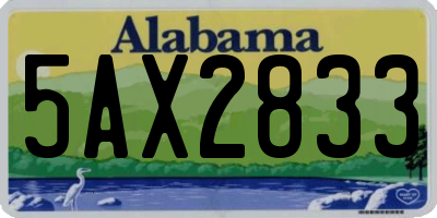 AL license plate 5AX2833
