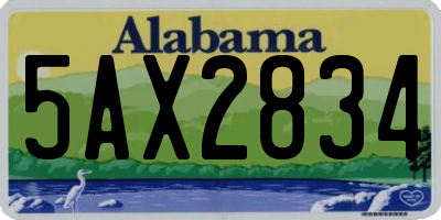 AL license plate 5AX2834