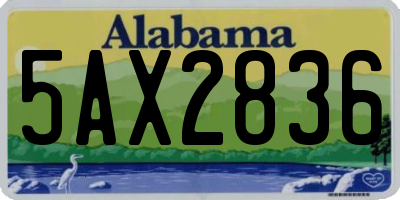 AL license plate 5AX2836