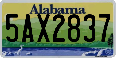 AL license plate 5AX2837