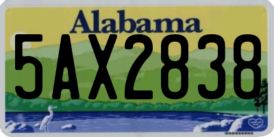 AL license plate 5AX2838