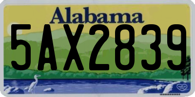 AL license plate 5AX2839