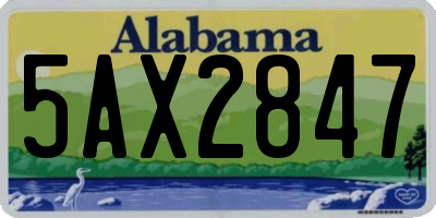 AL license plate 5AX2847