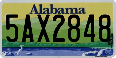 AL license plate 5AX2848