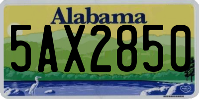 AL license plate 5AX2850