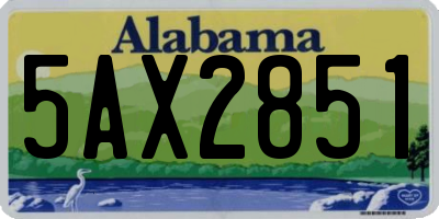 AL license plate 5AX2851