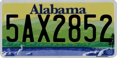 AL license plate 5AX2852