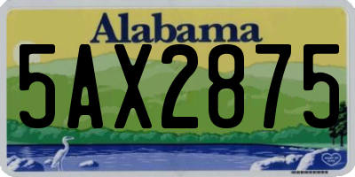 AL license plate 5AX2875