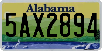 AL license plate 5AX2894