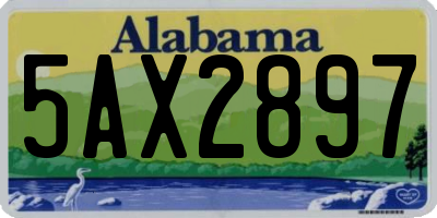 AL license plate 5AX2897