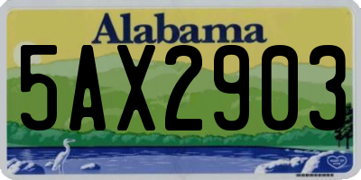AL license plate 5AX2903
