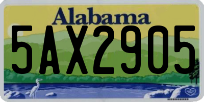 AL license plate 5AX2905